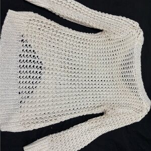 Rue21 Cream Crew Neck Sweater with Airy Knit Design